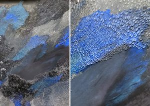 Angèle Guerre, plasticienne, avril 2024, « La sourde odyssée », papiers incisés au scalpel et pastel, dimensions 120cm x 80cm, Paris