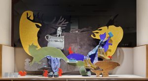 Automne 2016 – Chaque tableau met en abyme la faune et la flore d’une nature terrestre et maritime enchantée. <br>Hermès Avenue Georges V Paris.