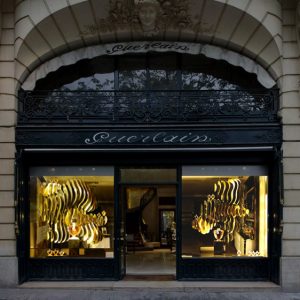 Emilie Faïf, visual artist, May 2013, “Shalimar” installation for Guerlain windows, Paris. © photo Francis Peyrat