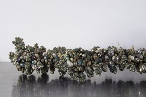 Eudes Menichetti, Canne clé, detail, nickel, trinkets and various nails, 2023, 100 cm x 13 cm, original piece