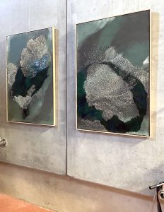 Valérie Henry – House of Talent, contemporary art sale. Angèle Guerre, Terres troubles XI & XII, oil and dry pastel, 2024, 120 cm x 80 cm, original pieces