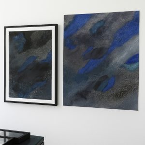 Valérie Henry – House of Talent, contemporary art sale. Angèle Guerre, La Sourde Odyssée I, 120 cm x 80 cm & La Sourde Odyssée II, 110 cm x 150 cm, paper incised with scalpel and pastel, original pieces