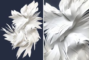 Valérie Henry – House of Talent, contemporary art sale. Angèle Guerre, Les ombres pâles IV, paper incised with scalpel and pastel, 110 cm x 80 cm, original piece
