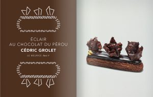‘Crème de la Crème : European cream and European pastries’. Eclair au chocolat du Pérou by Cédric Grolet.