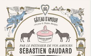 December 2018 : during the show Peau d’âne at the Marigny Theater in Paris, Sébastien Gaudard is cooking his famous Love Cake ! Ich&Kar drew a custom-made poster for him, with a very special graphic design full of love !