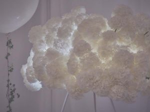 Marianne Guedin, vegetal scenography, September 2017, Cloud of flowers for Aquazzura, Paris