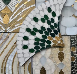 Mathilde Jonquière, mosaic artist, May 2019, fresco. Work in progress, Cartier-Serrano store in Madrid