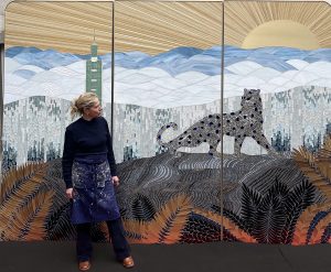 Mathilde Jonquière, mosaic artist, December 2022, original 9m2 mosaic fresco for the Cartier store in Taipei. 