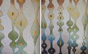 Mathilde Jonquière, mosaic artist, March 2026, 2200 x 1630 mm mosaic fresco for a private apartment, work in progress, Paris. 