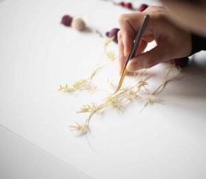 Mylinh Nguyen, sculptor, gestures.