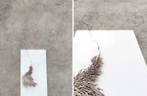 Mylinh Nguyen, sculptor, 2022, « Réparer », synthetic clay, dimensions 21 x 35 cm. The Réparer project was conceived during the artist’s residency at the Villa Medici. It celebrates accidents, breakages and the passage of time, drawing inspiration from the characteristics of Rome’s walls.
