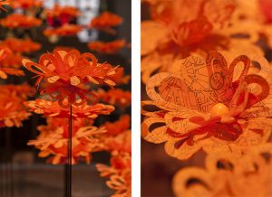 September 2014 – « Flowers of Paris » installation at the Royal Monceau from September the 1st – Octobre the 2nd 2014 on the occasion of the Paris Design week.