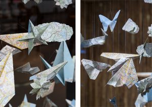 Autumn 2017 – Relais & Châteaux’s –  Autumn windows. These windows invite to a trip through the maps of the world. Photos©Géraldine Bruneel.