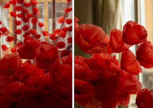 April 2019. Kenzo “for a beautiful world”, work in progress of William Amor’s poppies in recycled plastic for the presentation at the Palais Brongniard in Paris. 