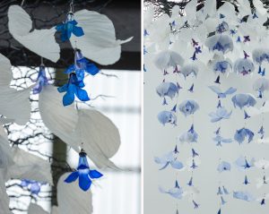 William Amor, upcycling artist, Revelations fair, Grand Palais, Paris, May 2019. Suspended installation