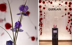 From September 19 to October 29, 2020, William Amor exhibition in the Guerlain boutique, space -1, 68 Avenue des Champs Elysées, 75008 Paris. Details: iris & Mon Guerlain floral set, Bloom of Rose