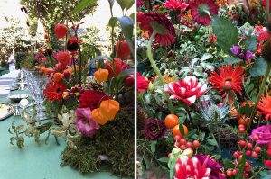 Marianne Guedin, scénographie végétale, « Jungle », septembre 2021, hôtel particulier, Paris. En jouant les trompes l’œil, les palmes et les fleurs emportent le spectateur dans l’univers du Douanier Rousseau. 
