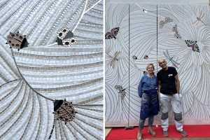 Mathilde Jonquière, artiste mosaïste, janvier 2022, fresque Bridal 9m2 pour la boutique Cartier à New-York. 