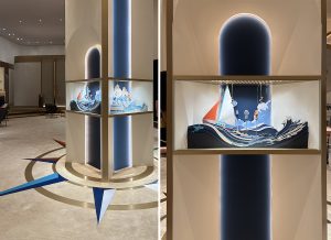 Soline d’Aboville, scénographe, avril 2026, création de décors de vitrines pour Vacheron Constantin, Salon Watches & Wonders 2026, Genève. La Maison de haute horlogerie Vacheron Constantin a placé l’édition 2026 de Watches & Wonders, salon qui s’est tenu à Genève, sous le signe de la Quête du temps.