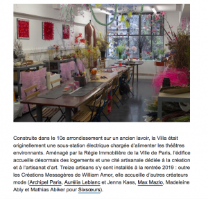 Franceinfo culture, article de Corinne Jeammet, 27 octobre 2019