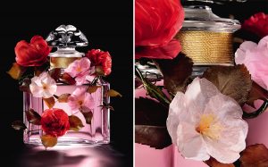 William Amor, upcycling artist, création d’une parure florale pour l’édition Prestige du parfum Mon Guerlain, Bloom of Rose, septembre 2020. William Amor a imaginé pour la maison Guerlain une « rêverie florale » pour sublimer la première pièce d’exception «upcycling» MON GUERLAIN ‘Bloom of Rose’, édition Prestige autour du précieux flacon en cristal Baccarat. L’artiste a composé une parure upcyclée sur mesure, composition de fleurs et feuilles sur branche qui vient orner le flacon quadrilobé en cristal.