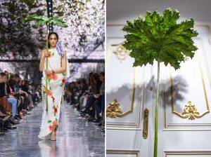 William Amor, upcycling artist, création d&rsquo;une feuille de Gunnera pour le défilé Dior Femme Haute Couture SS26 by Jonathan Anderson, janvier 2026, Paris. Pour son premier défilé chez Dior en janvier 2026, Jonathan Anderson tisse une métaphore entre nature et haute couture. La feuille de Gunnera, recréée par William Amor à partir de métal et de textile recyclé, incarne cette idée. © Dior Couture